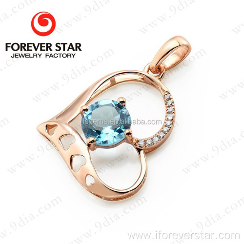 18K Gold Jewellery With Natural Blue Topaz gemstone